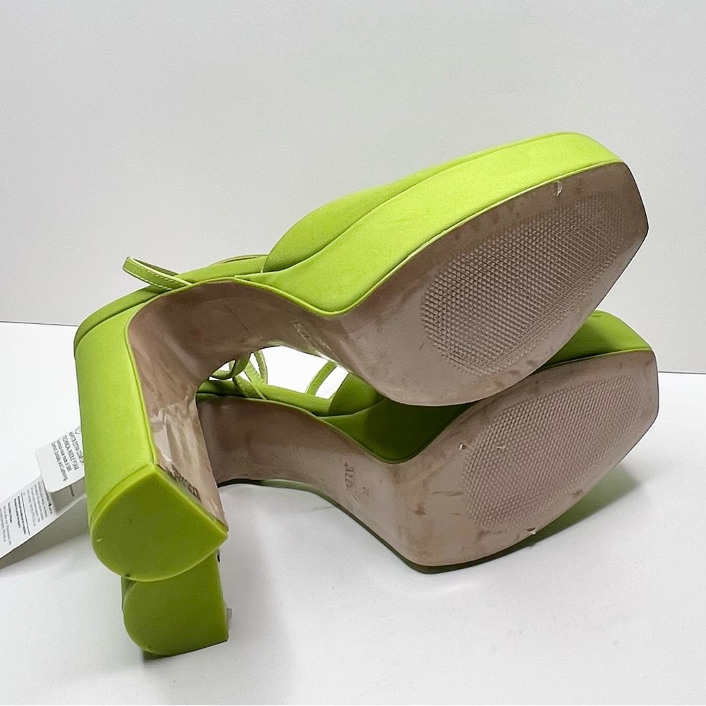 Zara Chunky Heeled Platform Shoes in Neon Green Size 39 - Picture 10 of 12